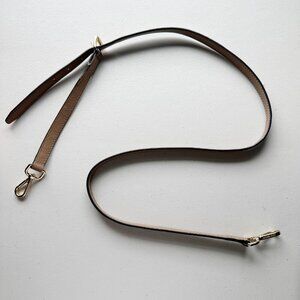 Michael Kors Beige Neutral Saffiano Leather Purse Shoulder Strap Gold Tone